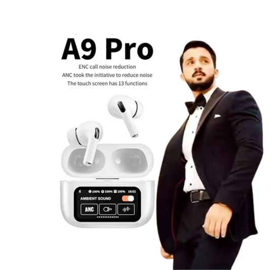 Rajab Butt Present Airpods with Touch Screen A9 Pro